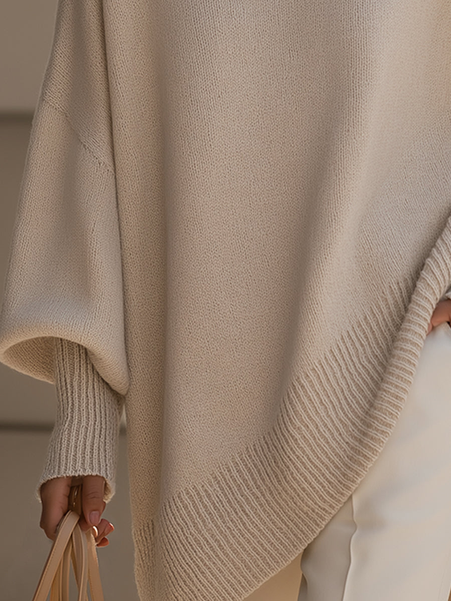 Damski Sweter Oversize z Mieszanki Wełny