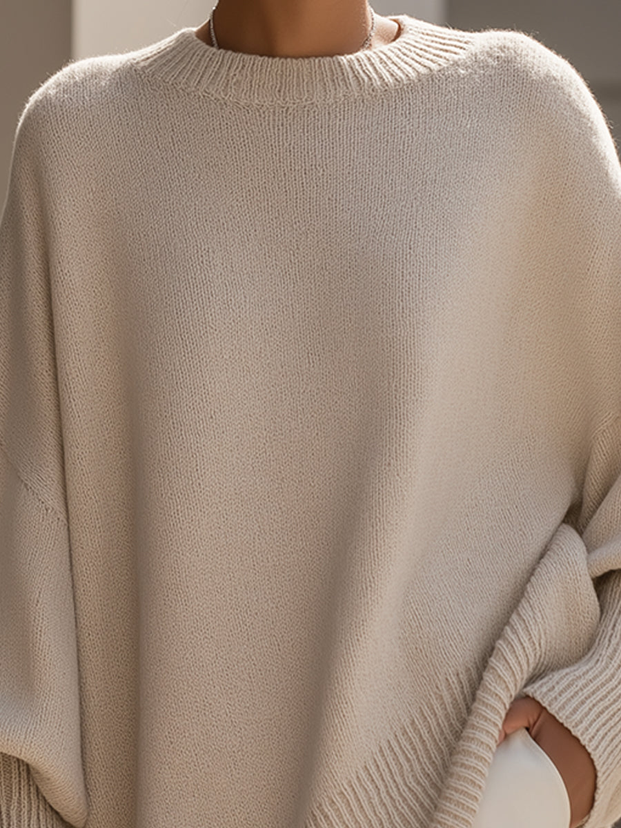 Damski Sweter Oversize z Mieszanki Wełny