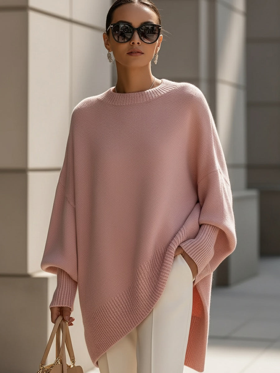 Damski Sweter Oversize z Mieszanki Wełny