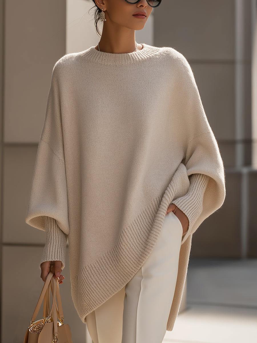 Damski Sweter Oversize z Mieszanki Wełny