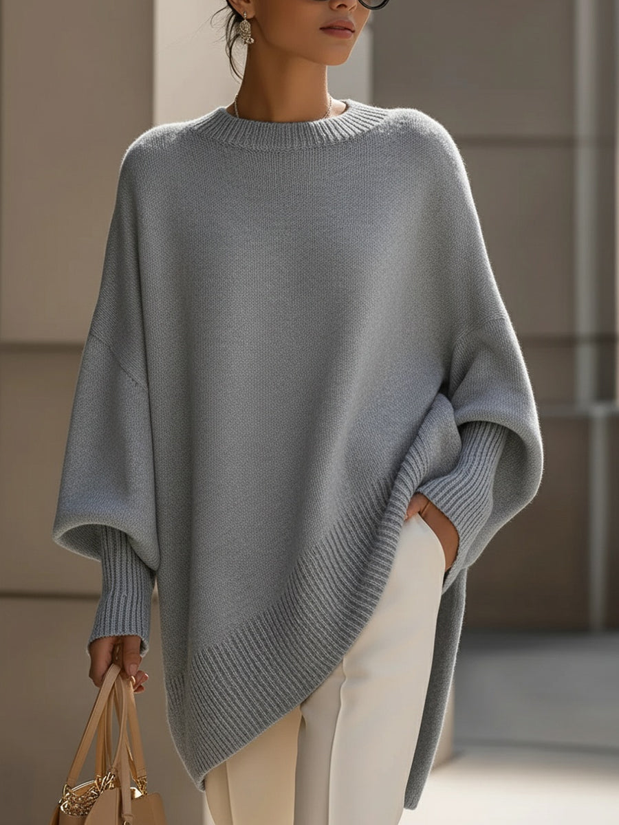 Damski Sweter Oversize z Mieszanki Wełny