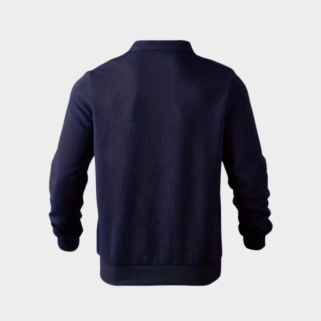 Męski Sweter z Zamkiem pod Szyją i Geometrycznym Wzorem – ujęcie 5