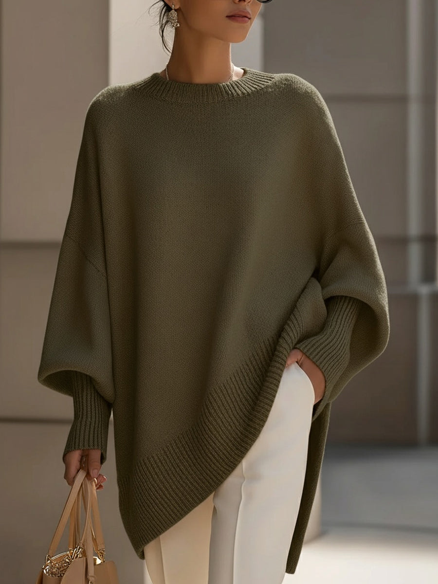 Damski Sweter Oversize z Mieszanki Wełny