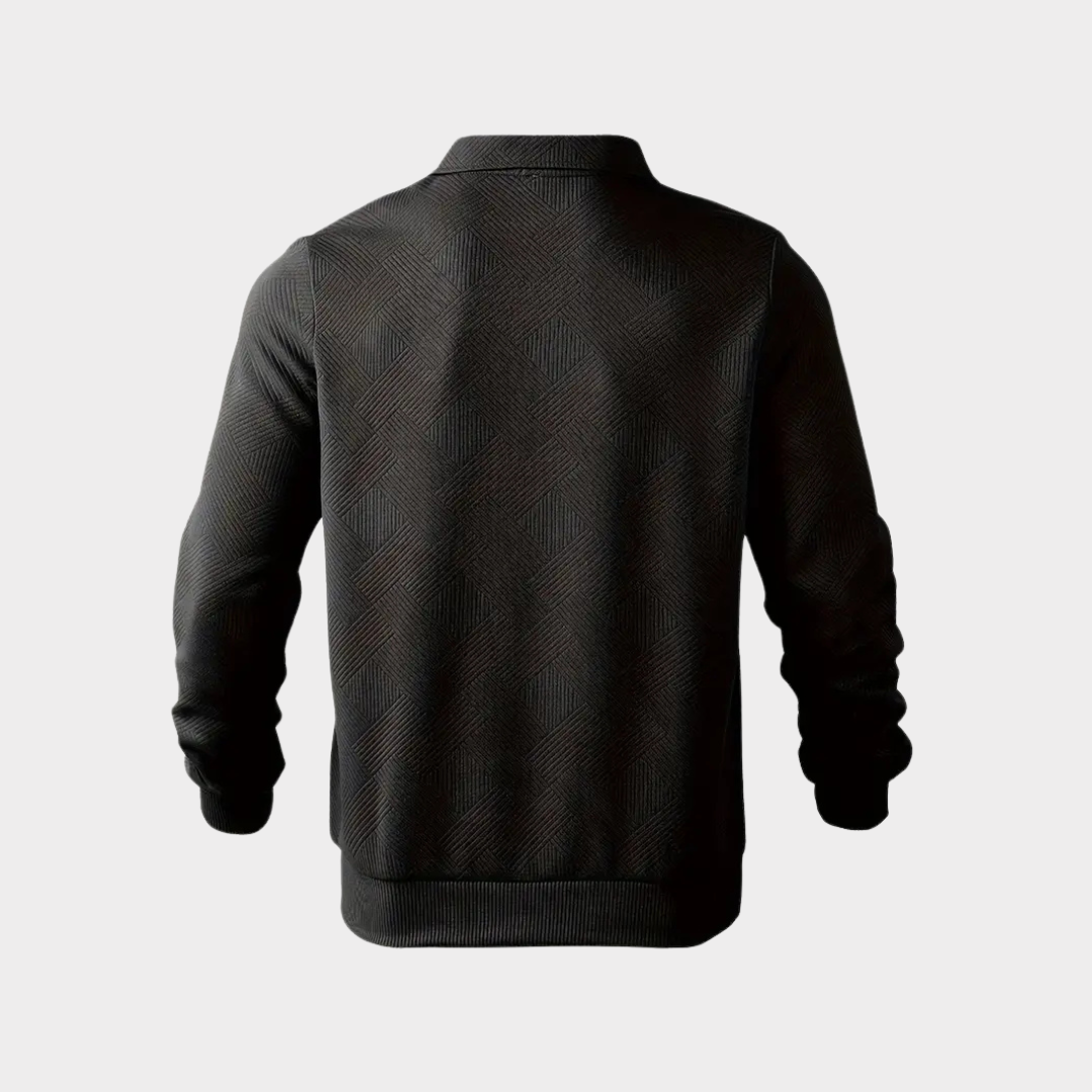 Męski Sweter z Zamkiem pod Szyją i Geometrycznym Wzorem – ujęcie 6