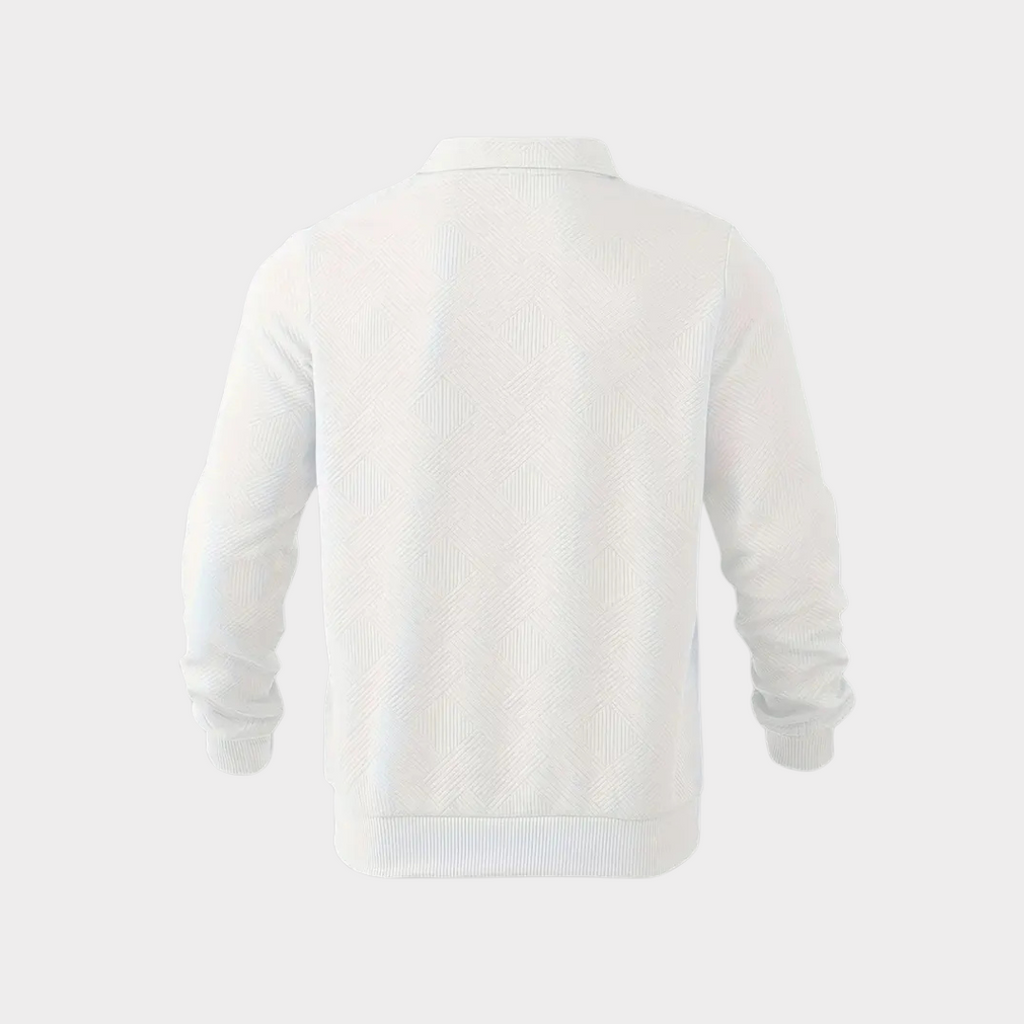 Męski Sweter z Zamkiem pod Szyją i Geometrycznym Wzorem – ujęcie 10