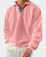 Sweter Męski Miękki z Kołnierzem Polo