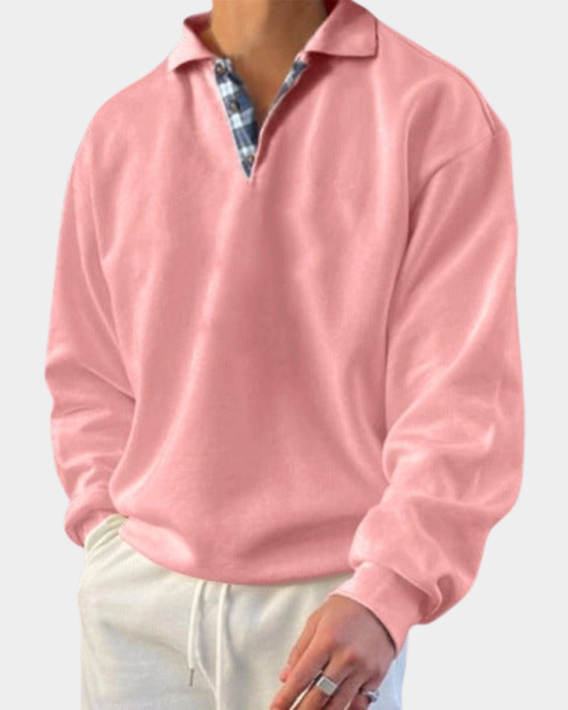 Sweter Męski Miękki z Kołnierzem Polo