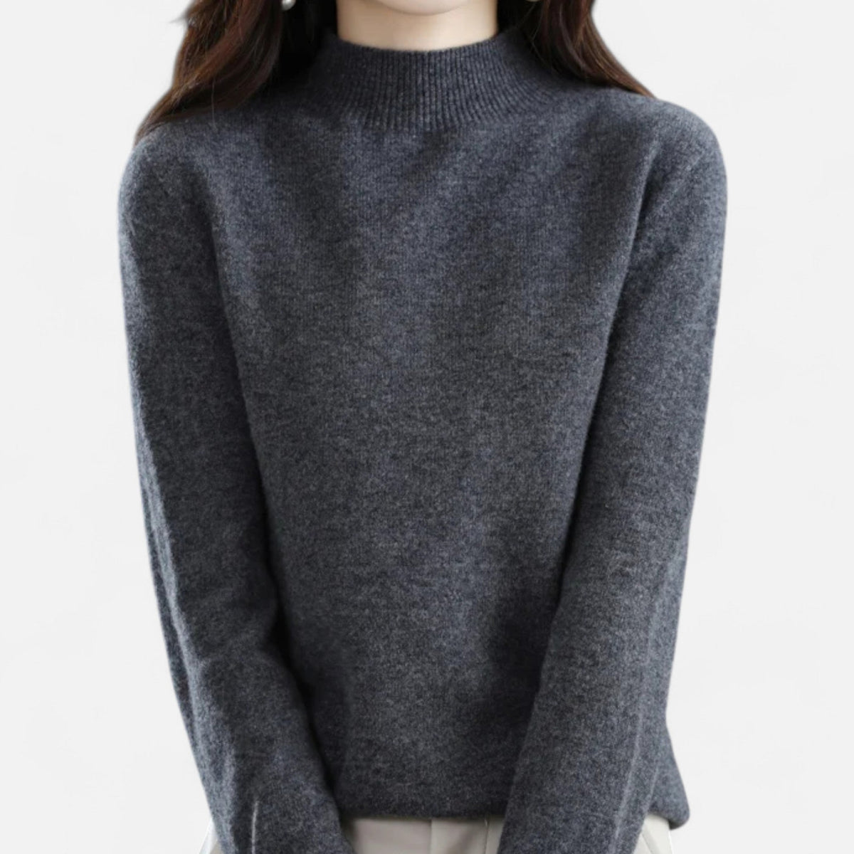 Sweter Damski z Półgolfem Regular Fit Dzianinowy