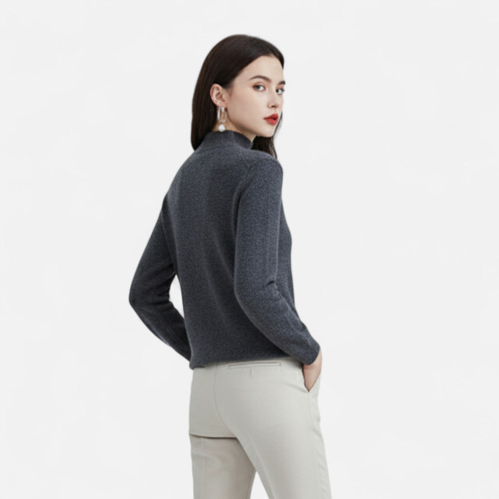 Sweter Damski z Półgolfem Regular Fit Dzianinowy