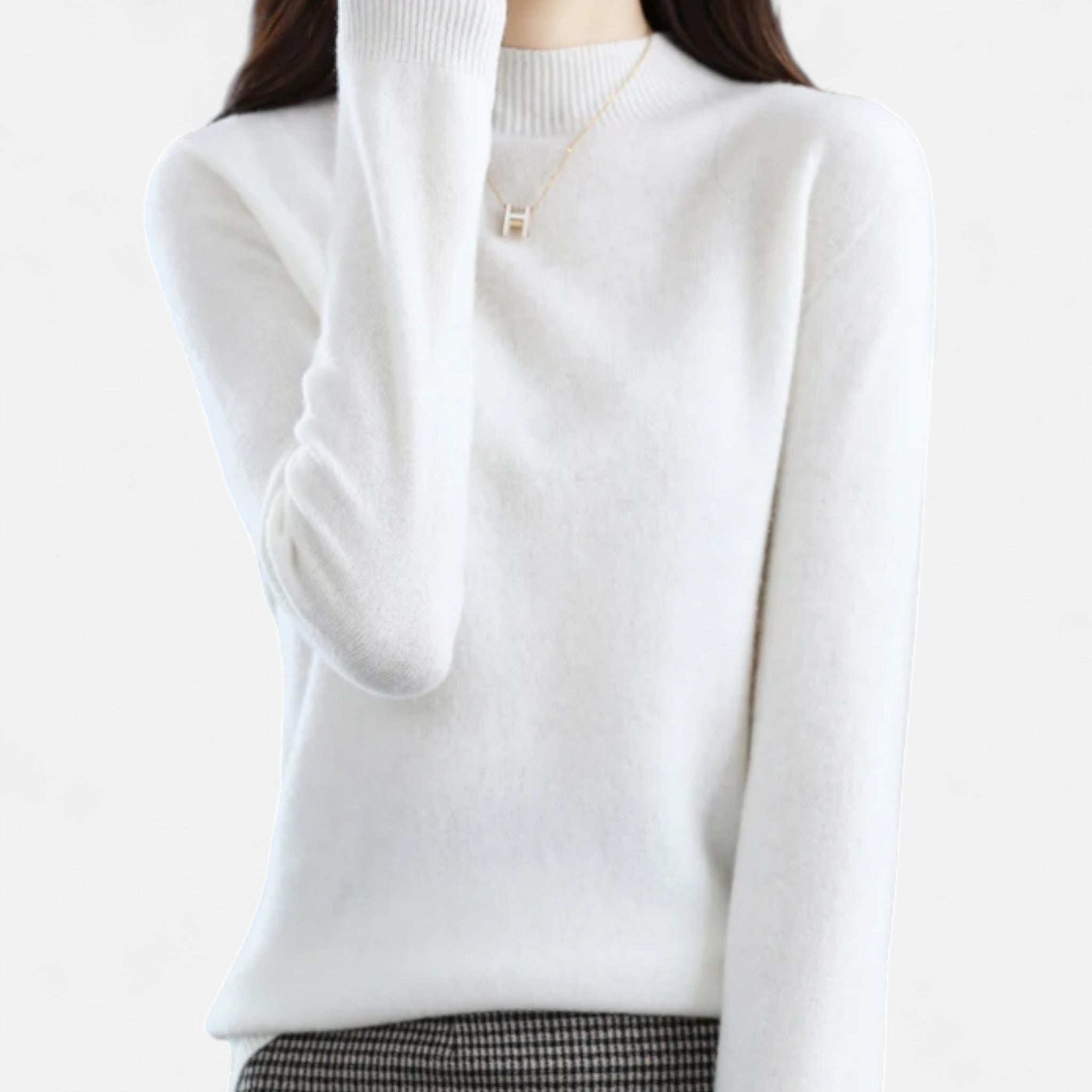 Sweter Damski z Półgolfem Regular Fit Dzianinowy