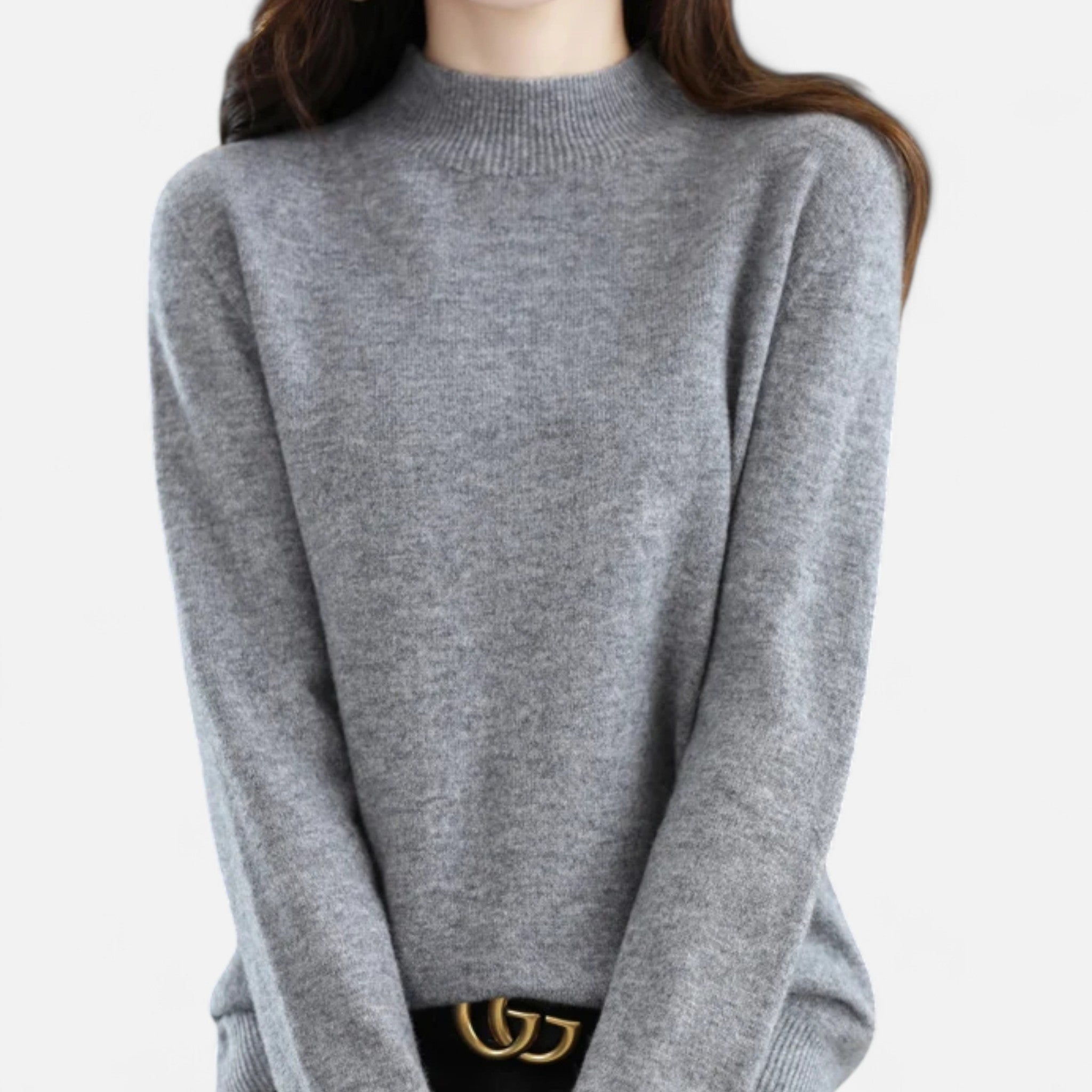 Sweter Damski z Półgolfem Regular Fit Dzianinowy