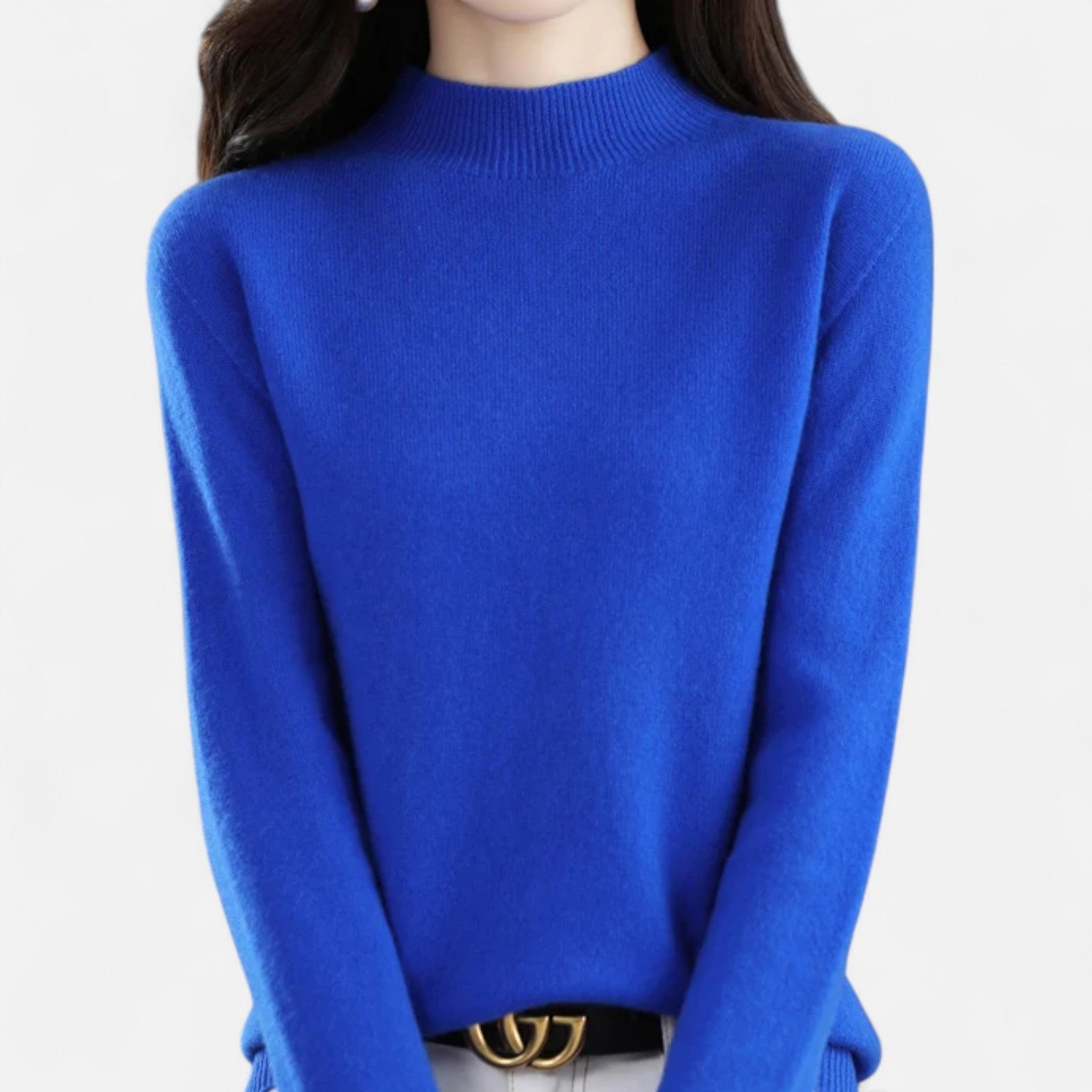 Sweter Damski z Półgolfem Regular Fit Dzianinowy
