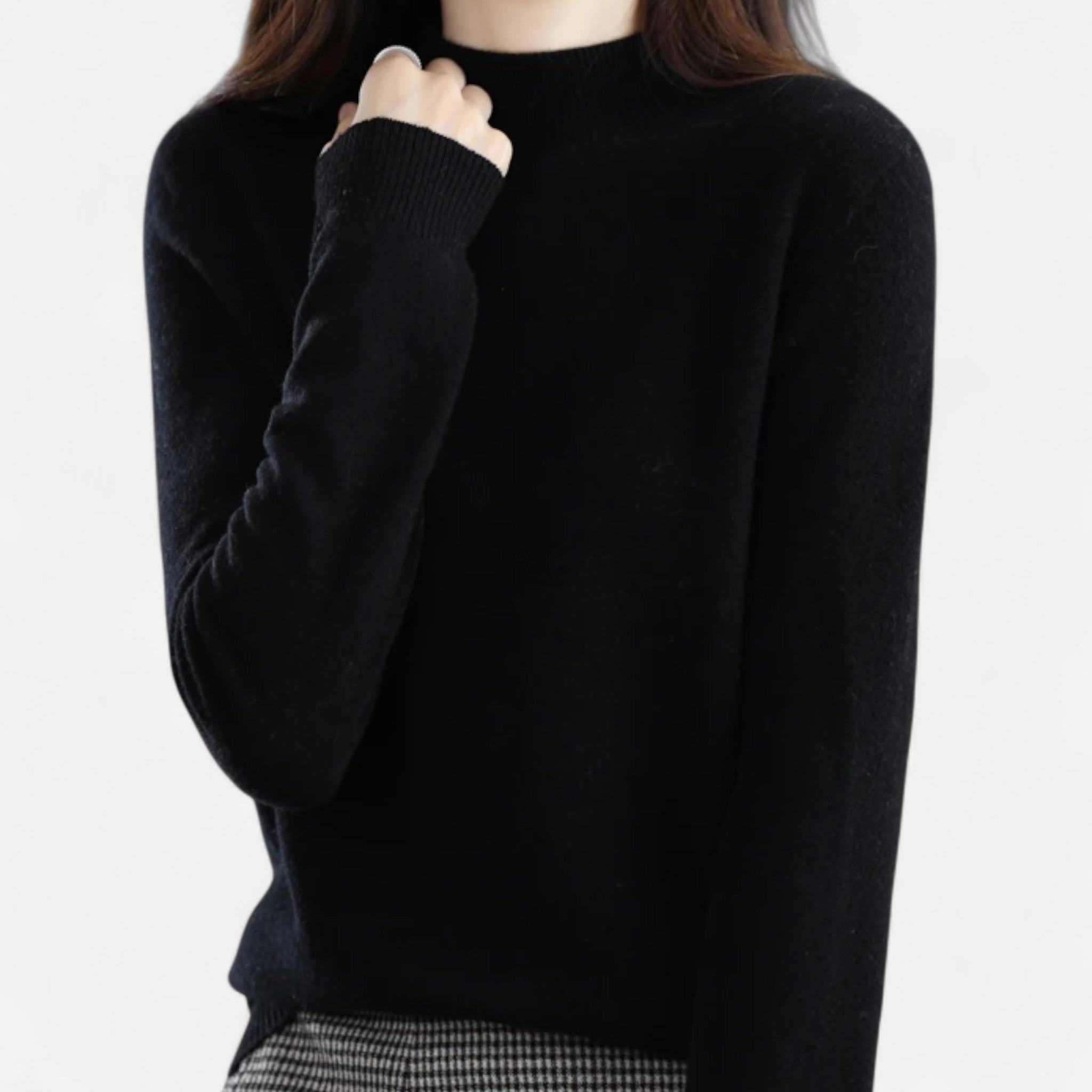 Sweter Damski z Półgolfem Regular Fit Dzianinowy