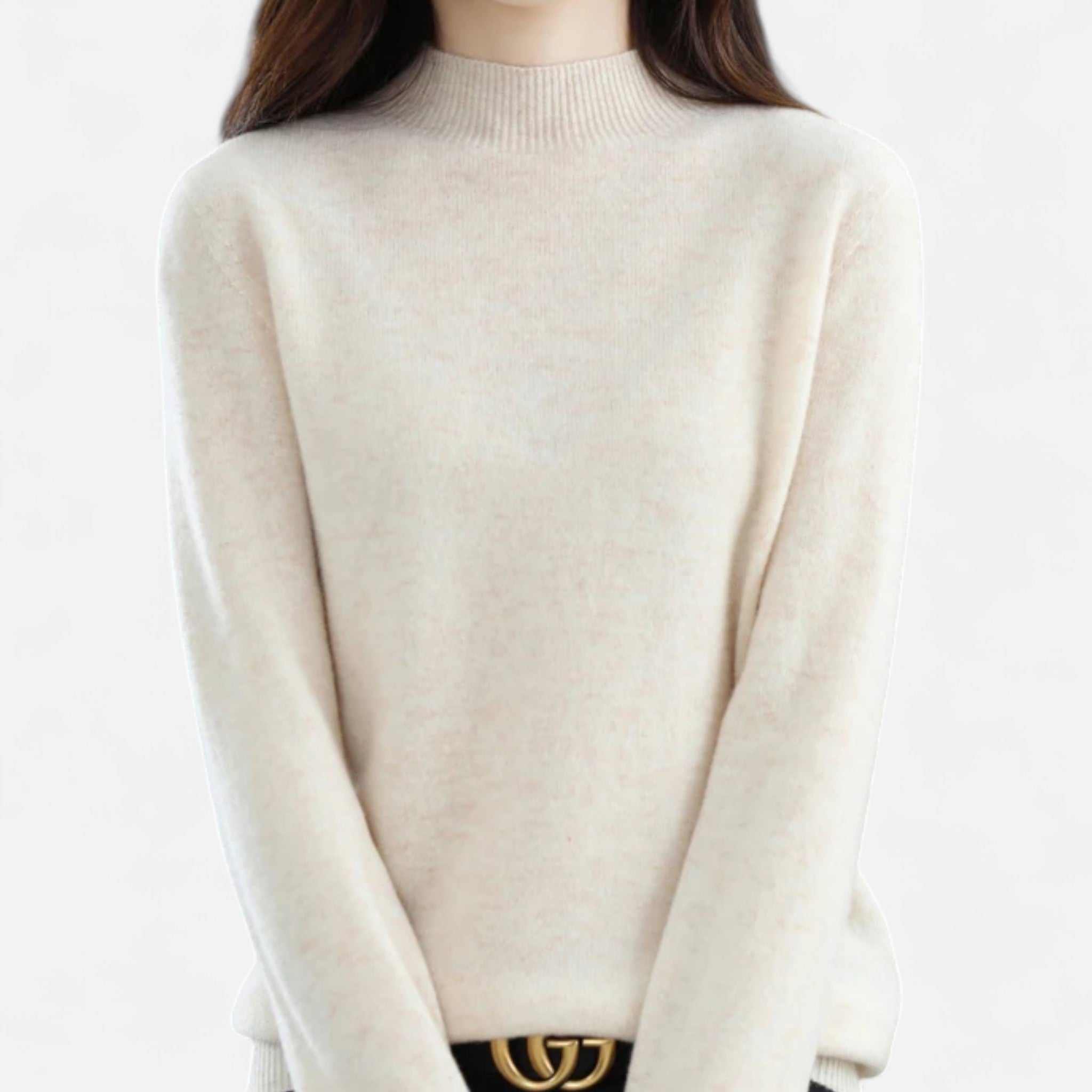 Sweter Damski z Półgolfem Regular Fit Dzianinowy