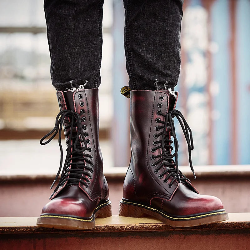 Buty Męskie za Kostkę Sznurowane z Profilowaną Podeszwą – ujęcie 8