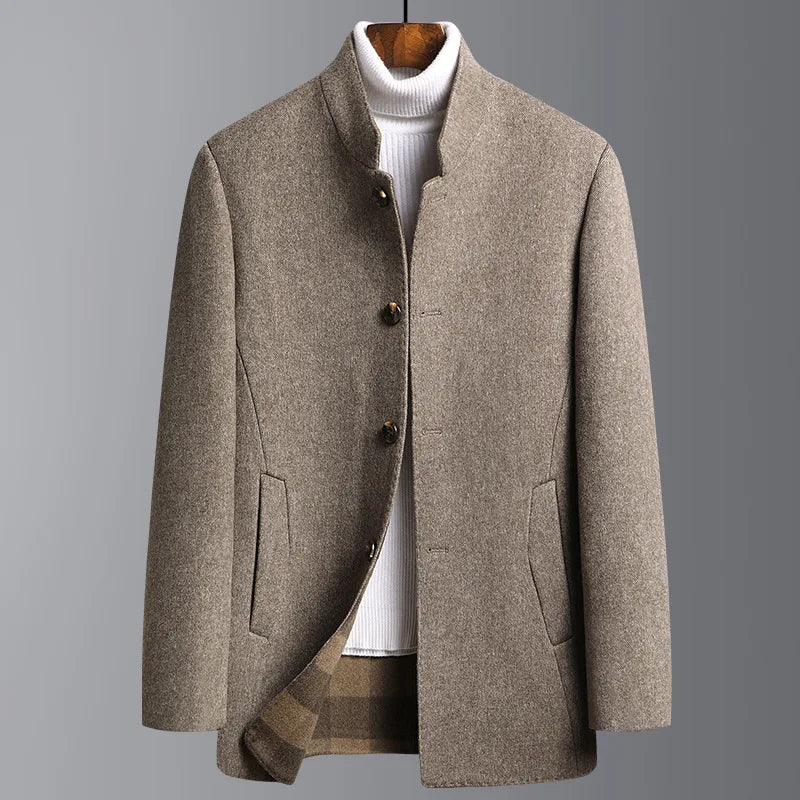 Męska Kurtka Elegancka ze Stójką