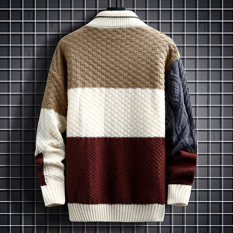 Męski Sweter z Dzianiny w Dopasowanym Kroju