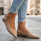 Para balerin slingback z zamszu w ujęciu całościowym