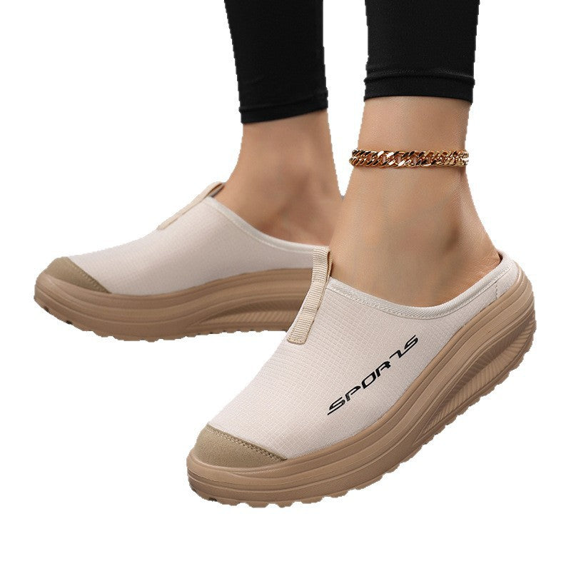 Damskie clogi wsuwane z tekstylną cholewką – ujęcie 5