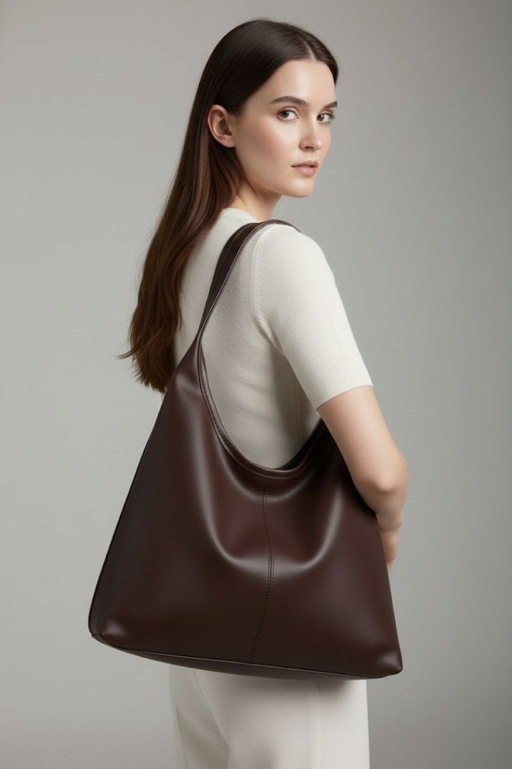 Czarna klasyczna torba shopper damska na ramię