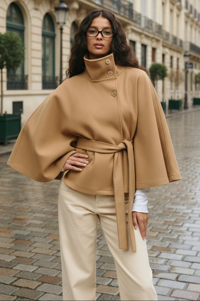 Damski Płaszcz Parka Typu Cape - Diamila Moda