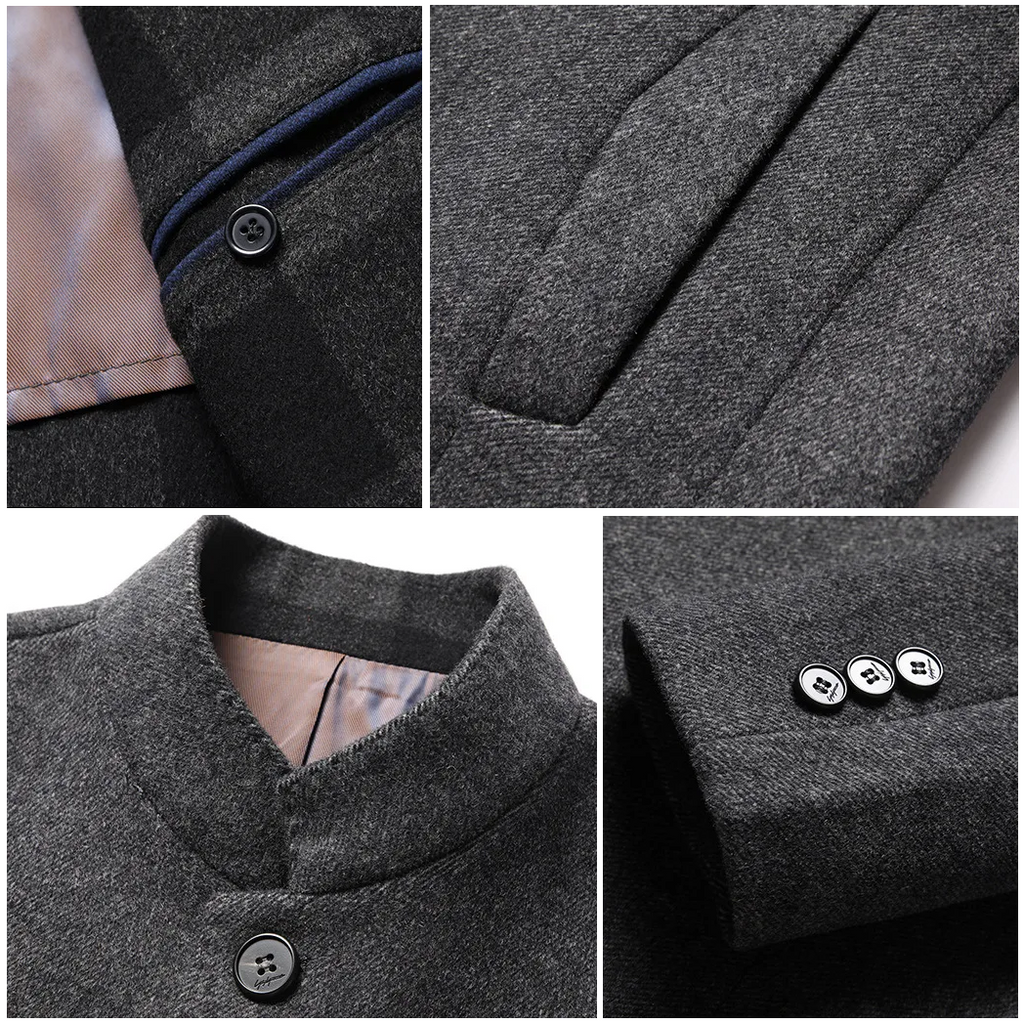 Męska Kurtka Elegancka ze Stójką – detal