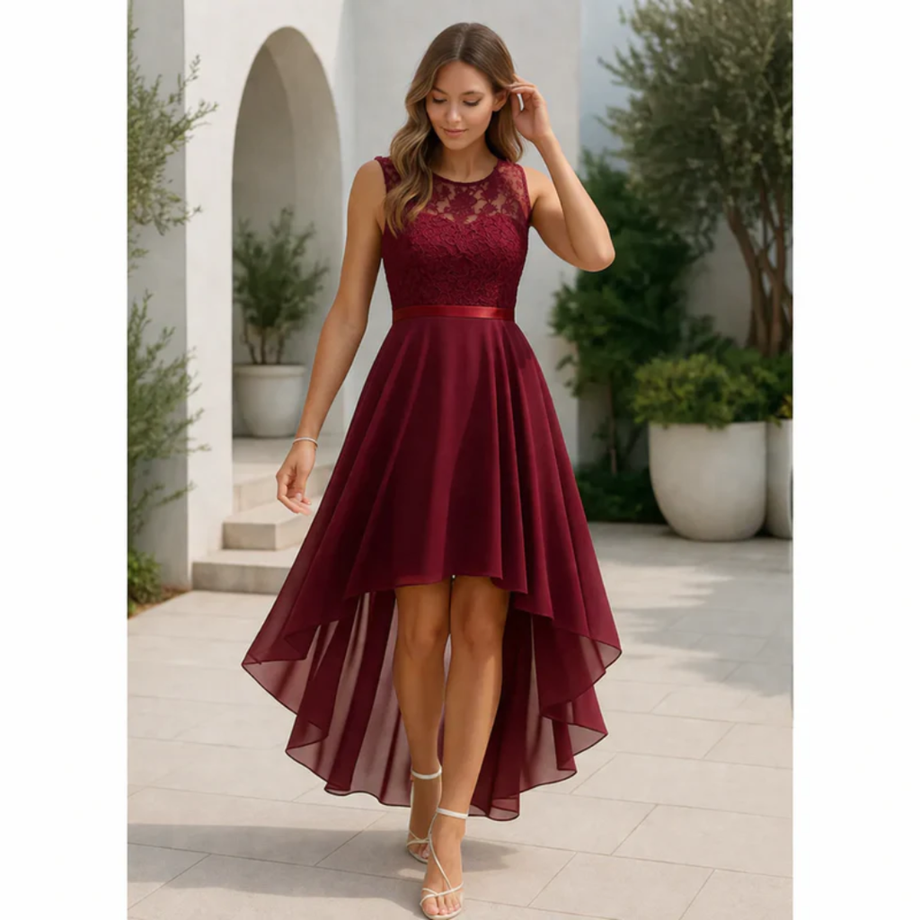Damska sukienka maxi na wesele, elegancka – ujęcie 2