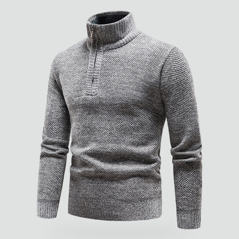Sweter Męski Rozpinany na Pół Zamka z Dzianiny