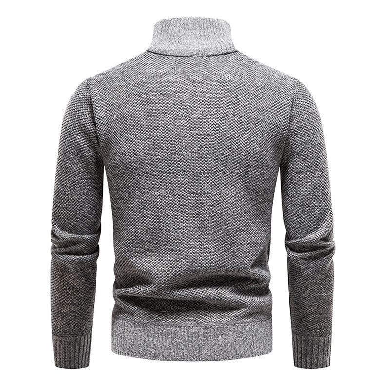 Sweter Męski Rozpinany na Pół Zamka z Dzianiny – ujęcie 2