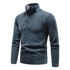 Sweter Męski Rozpinany na Pół Zamka z Dzianiny – ujęcie 3