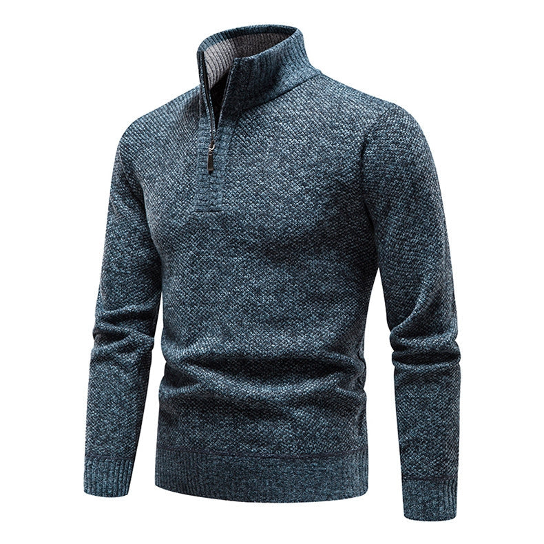 Sweter Męski Rozpinany na Pół Zamka z Dzianiny – ujęcie 3