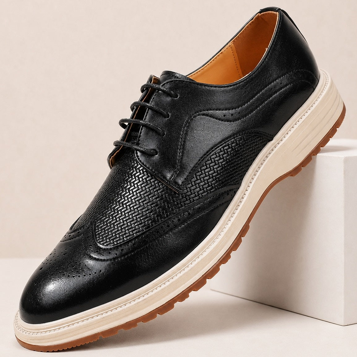 Męskie półbuty sznurowane w stylu brogue