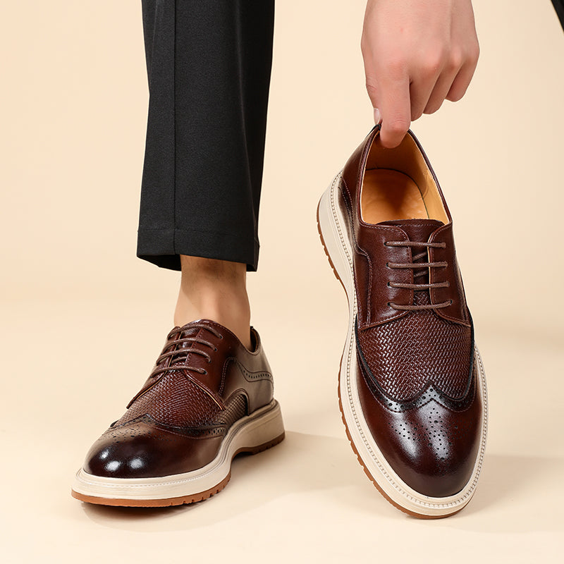 Męskie półbuty sznurowane w stylu brogue – ujęcie 3