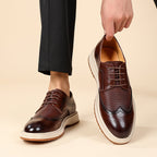 Męskie półbuty sznurowane w stylu brogue – ujęcie 3