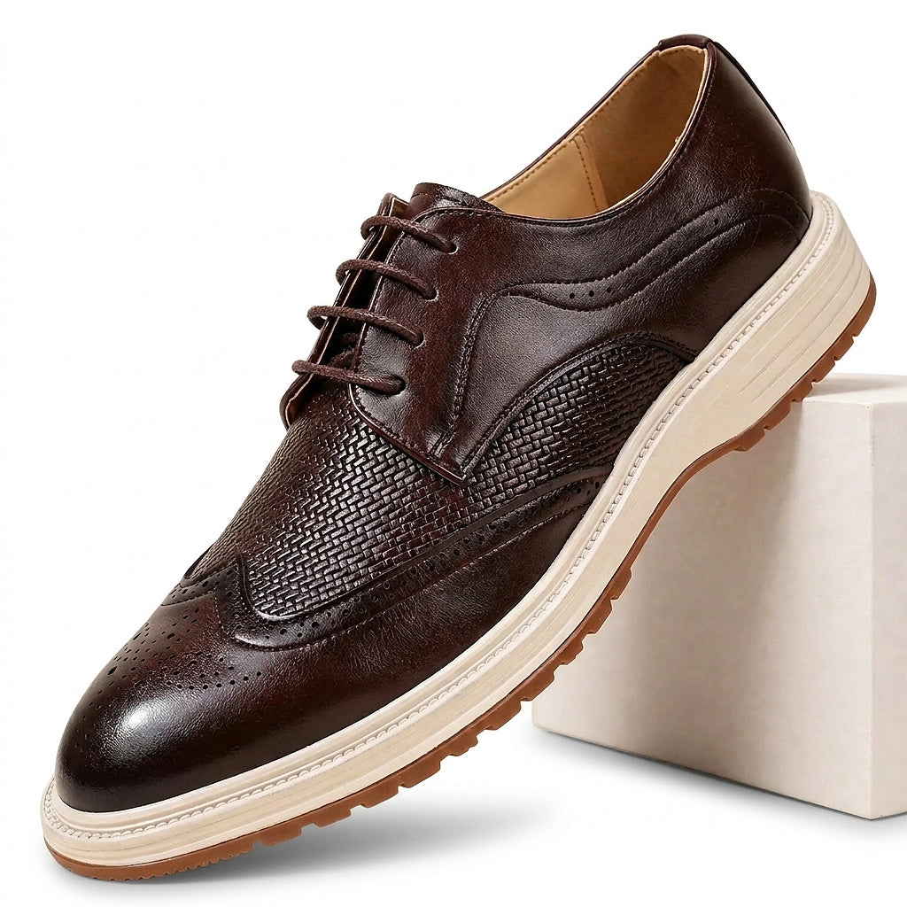 Męskie półbuty sznurowane w stylu brogue – ujęcie 2