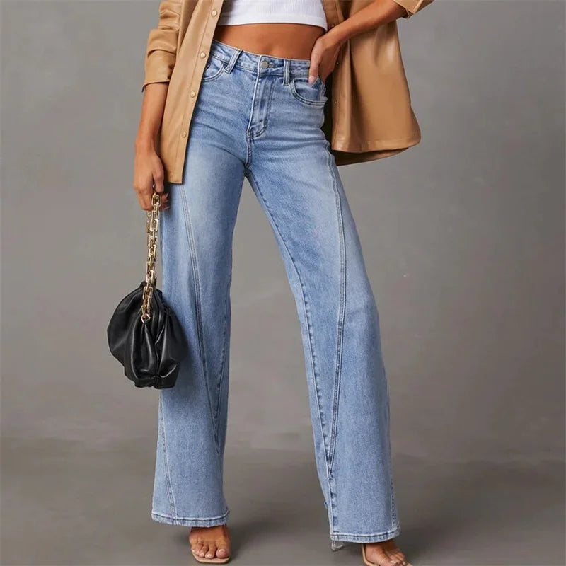 Jeansy damskie bootcut w kolorze niebieskim