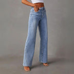Jeansy damskie bootcut w kolorze niebieskim
