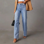 Jeansy damskie bootcut w kolorze niebieskim