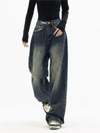 Jeansy Damskie Boyfriend w Stylu Vintage