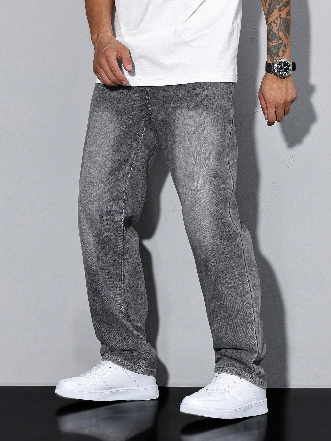Jeansy meskie baggy jasnoszare