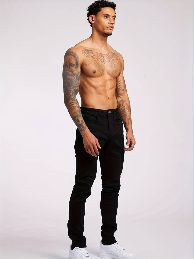 Jeansy męskie ze zwężaną nogawką, detal