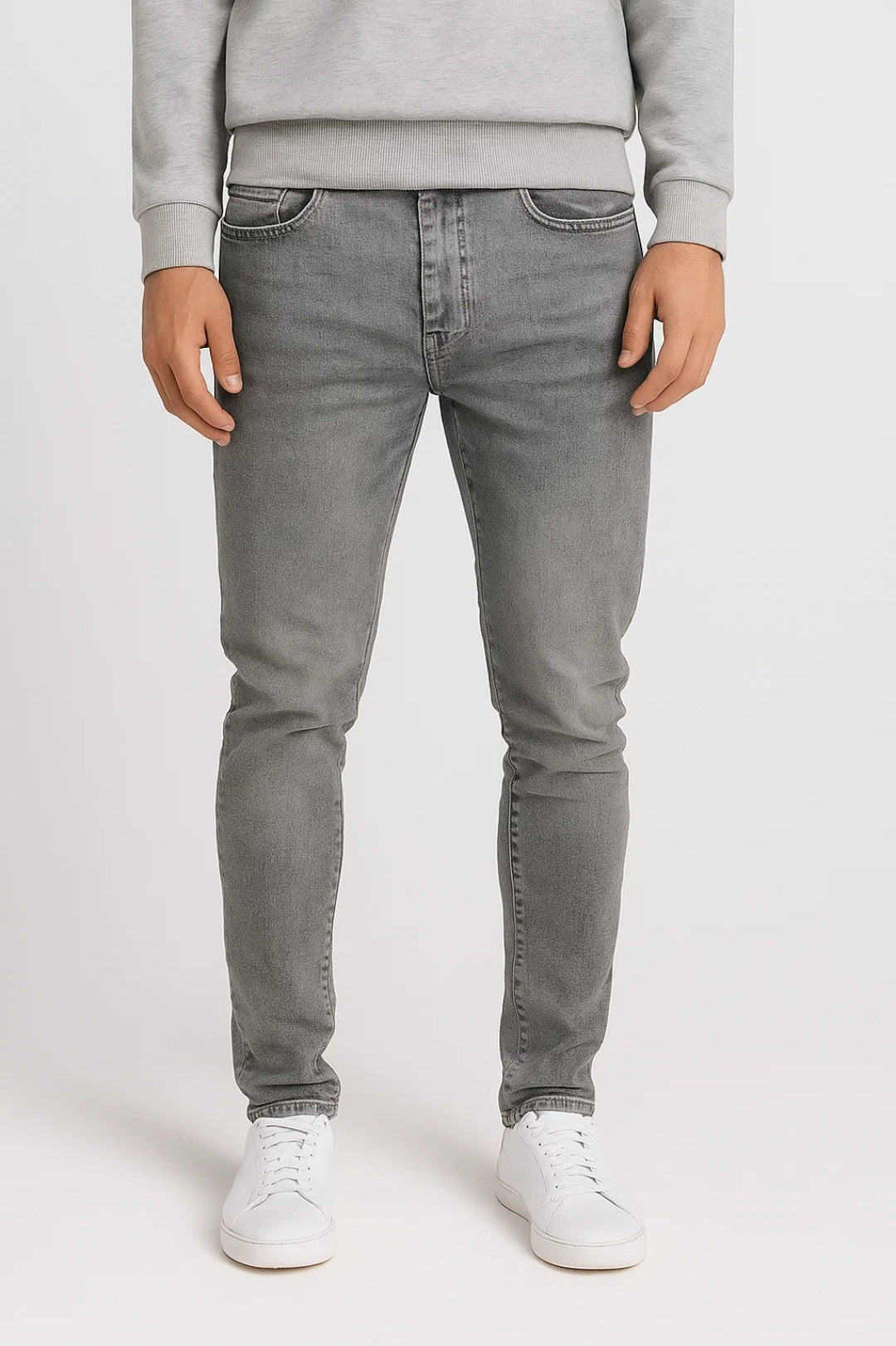 Jeansy meskie slim szare