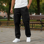 Joggery Cargo Męskie Bawełniane o Luźnym Kroju – ujęcie 11