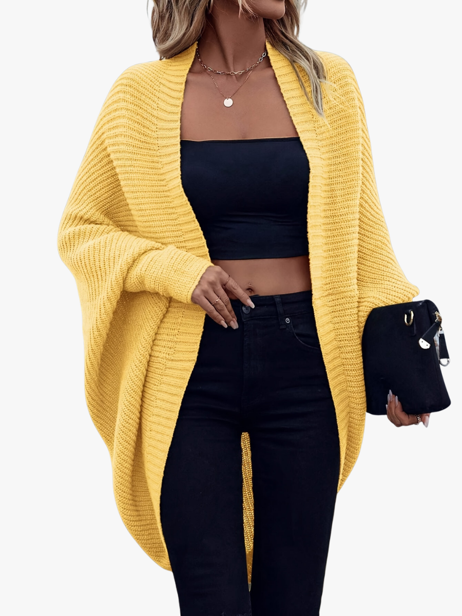Kamizelka damska z miękkiej dzianiny oversize w stylizacji warstwowej