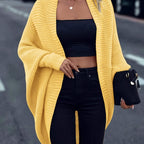 Kamizelka damska z dzianiny oversize na modelce
