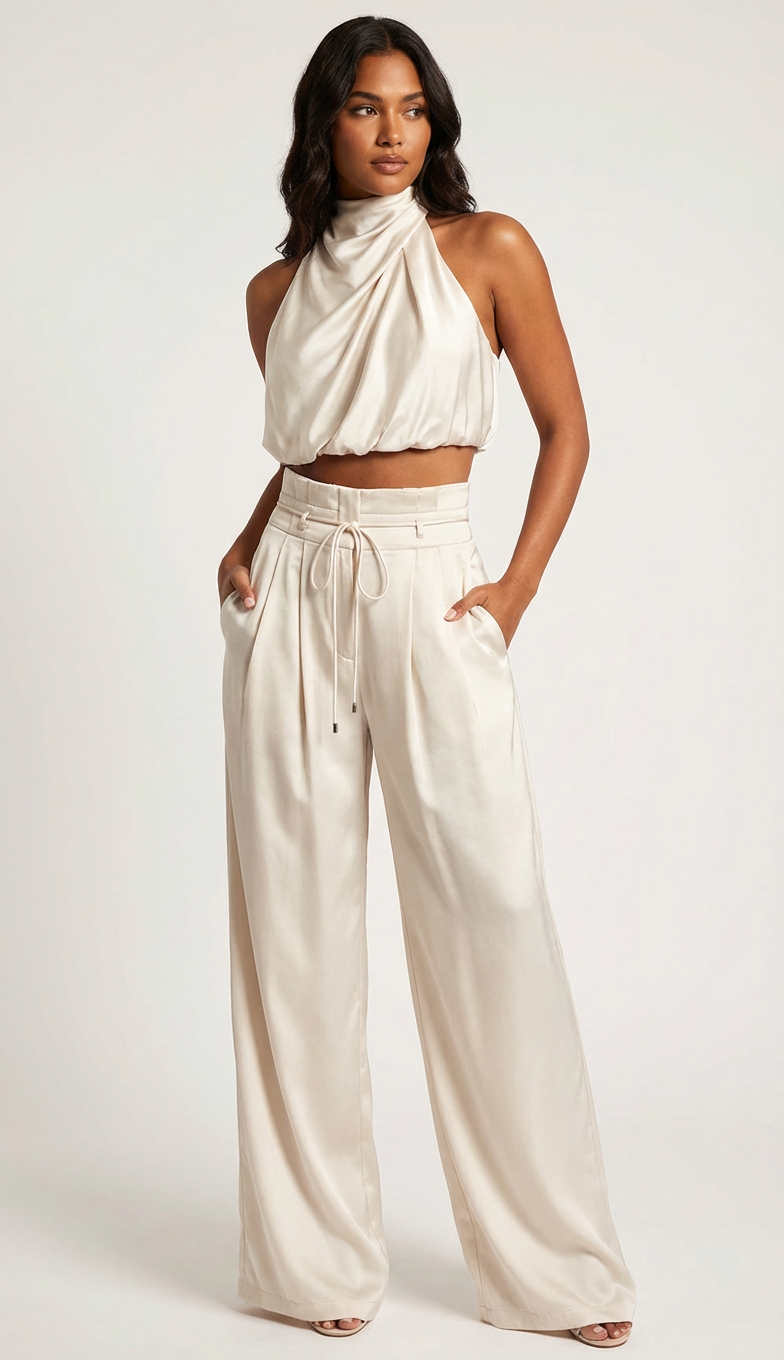 Komplet Seraphine detal dekoltu typu halter