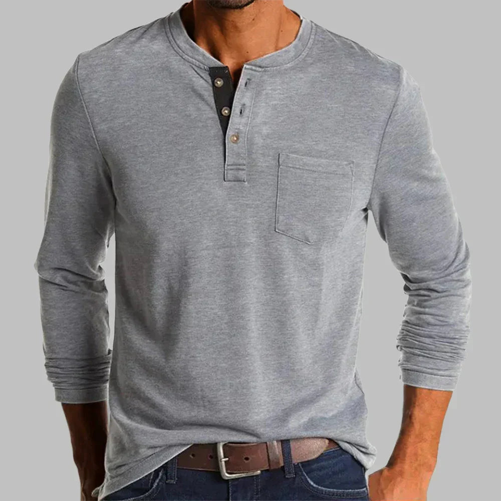 Koszulka Henley Męska z Kieszonką – ujęcie 6