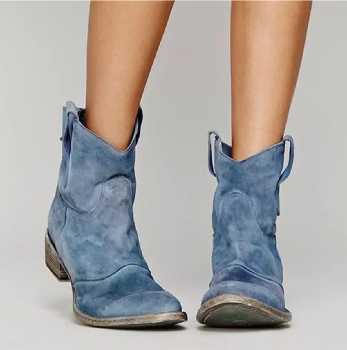 Kowbojki damskie z zamszu w stylu western - Diamila Moda