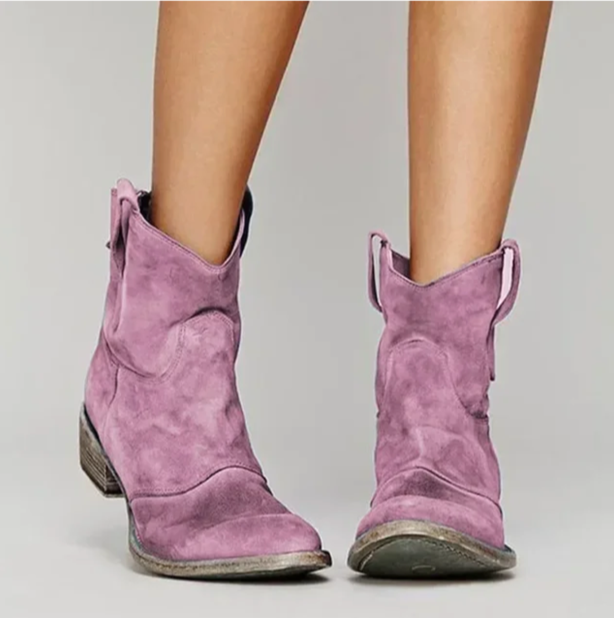 Kowbojki damskie z zamszu w stylu western - Diamila Moda