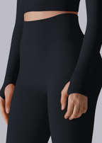Legginsy damskie z wysokim stanem modelujące ujęcie 3